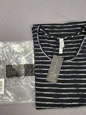 MarlaWynne NWT Womens Plus 3X Maxi Dress Black Blue Striped Sleeveless Stretch